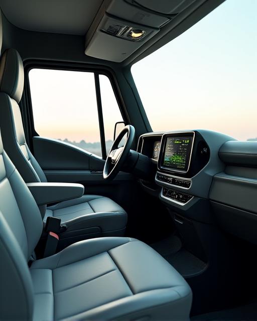 Modern truck cabin interior