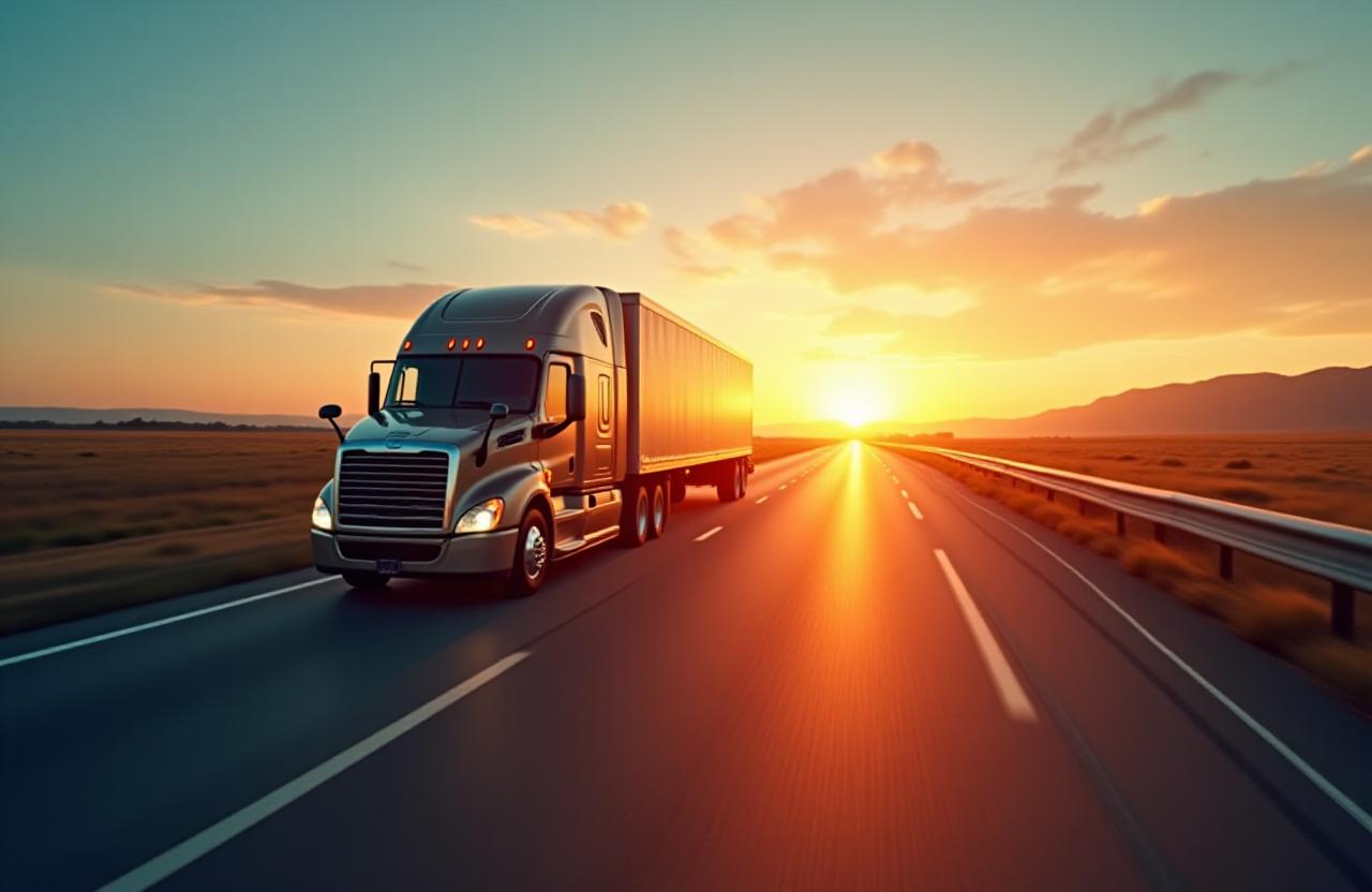 Reliable truck driver on the open road